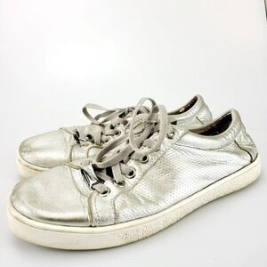 Y2K Chromecore Sneaker Shoes Womens 6 36 Metallic Silver Leather LUZ‎ DA LUA